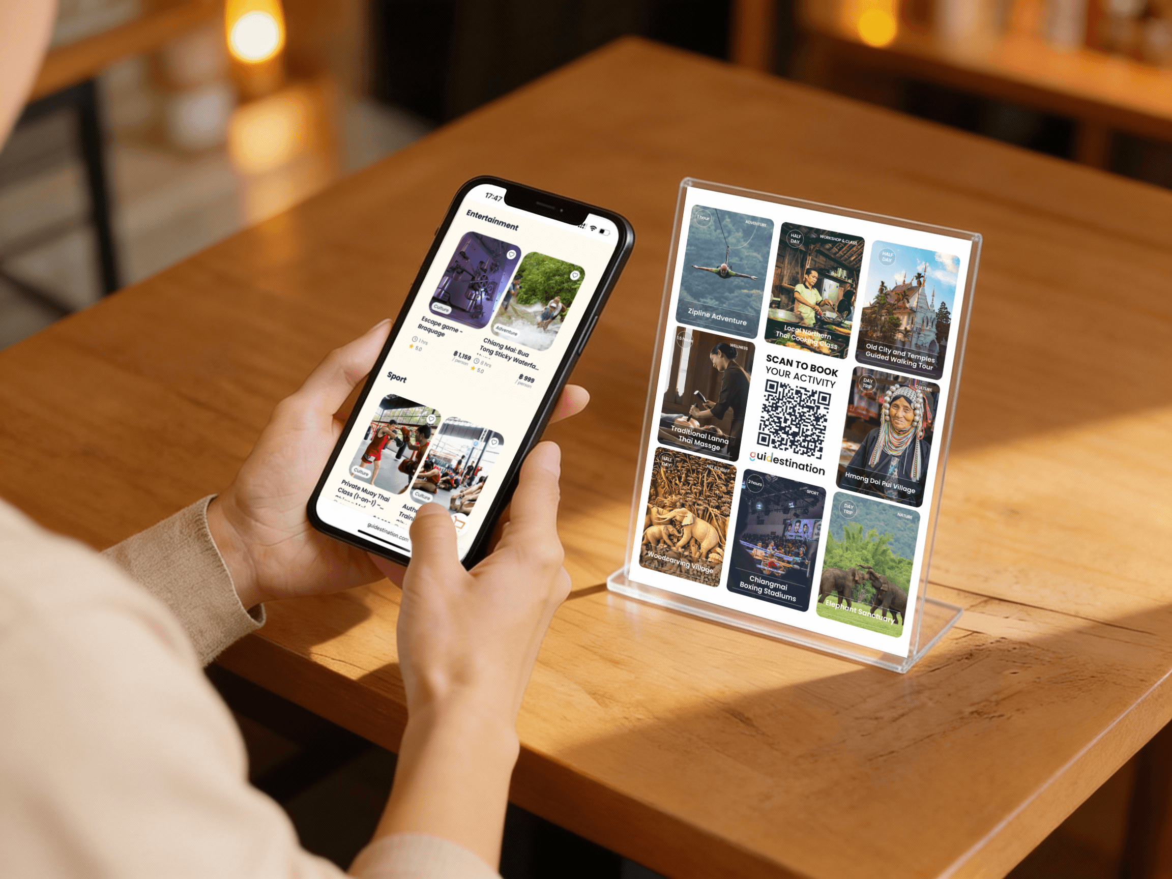 We Place a QR Sign in Rooms